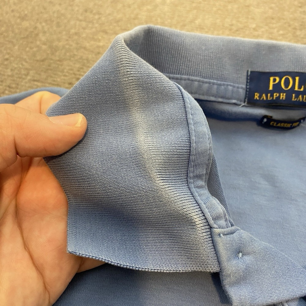 Polo Ralph Lauren Polo Shirt Mens XL Faded Blue Flesh Pony Logo Short Sleeve - Picture 3 of 14